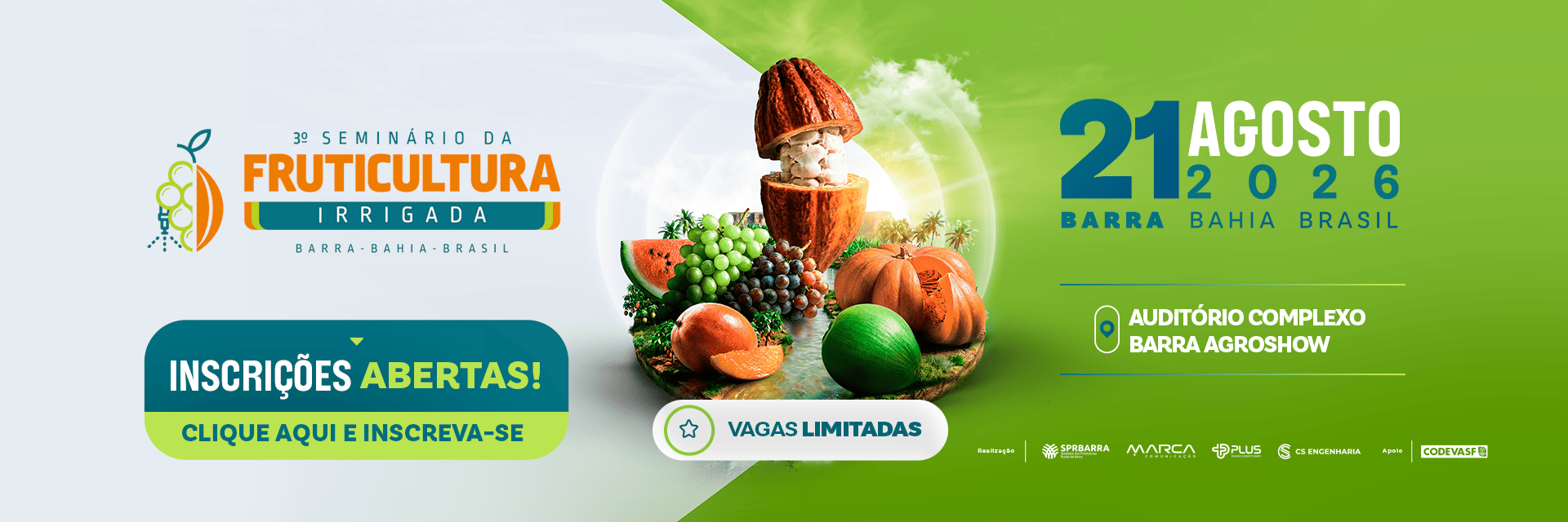 III Seminário da Fruticultura Irrigada — 21 de agosto de 2026, dentro da Barra AgroShow
